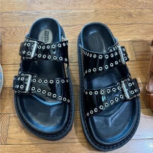 Isabel Marant Black Double Buckle Loafers
